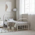 vidaXL Bed Frame med huvudgavel och fotgavel vit metall 75x190 cm 353692