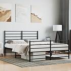 vidaXL Bed Frame med huvudgavel och fotgavel svart metall 120x190 cm 352334