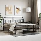 vidaXL Bed Frame med huvudgavel och fotgavel svart metall 183x213 cm 353658