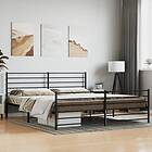 vidaXL Bed Frame med huvudgavel och fotgavel svart metall 183x213 cm 352342