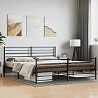 vidaXL Bed Frame med huvudgavel och fotgavel svart metall 200x200 cm 352344