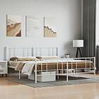 vidaXL Bed Frame med huvudgavel och fotgavel vit metall 193x203 cm 352553