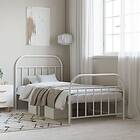 vidaXL Bed Frame med huvudgavel och fotgavel vit metall 100x190 cm 353696