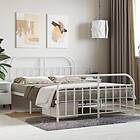 vidaXL Bed Frame med huvudgavel och fotgavel vit metall 140x190 cm 353702