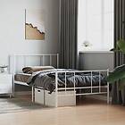 vidaXL Bed Frame med huvudgavel och fotgavel vit metall 80x200 cm 352538