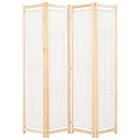 vidaXL Rumsavdelare 4 paneler 160x170x4 cm gräddvit tyg 248173