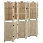 vidaXL Rumsavdelare 6 paneler brun 214x165 cm tyg 338593