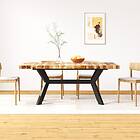 vidaXL Spisebord massivt mangoträ og stål kryss 180 cm 244805