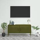 vidaXL TV-benk olivgrön 105x35x50 cm stål 336225