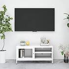 vidaXL TV-bänk vit 90x30x44 cm stål och glas 336056