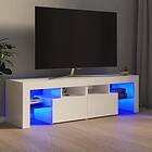 vidaXL TV-benk med LED-belysning vit högglans 140x36,5x40 cm 804370