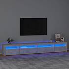 vidaXL Tv-bänk med LED-belysning betonggrå 270x35x40 cm 3152749