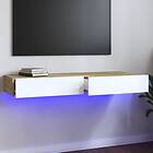 vidaXL TV-taso med LED-belysning vit och sonoma-ek 120x35x15,5 cm 832868