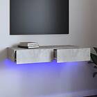 vidaXL TV-benk med LED-belysning betonggrå 90x35x15,5 cm 832876