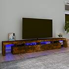 vidaXL Tv-bänk med LED-belysning rökfärgad ek 260x36,5x40 cm 3152823