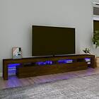 vidaXL Tv-bänk med LED-belysning brun ek 260x36,5x40 cm 3152825