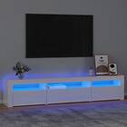 vidaXL TV-benk med LED-belysning högglans vit 195x35x40 cm 3152742