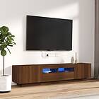 vidaXL Tv-bänk 2 delar med LED brun ek konstruerat trä 3120169