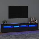vidaXL TV Stand med LED-belysning svart 210x35x40 cm 3152731