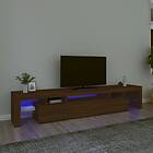 vidaXL Support TV med LED-belysning brun ek 215x36,5x40 cm 3152801