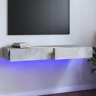 vidaXL TV-taso med LED-belysning Betonggrå 120x35x15,5 cm 832867