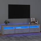 vidaXL Support TV med LED-belysning Betonggrå 195x35x40 cm 3152741