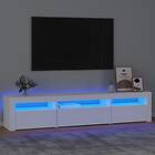 vidaXL TV-bænk med LED-belysning vit 195x35x40 cm 3152738