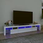 vidaXL TV-bænk med LED-belysning vit högglans 230x36,5x40 cm 3152790