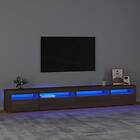 vidaXL TV-benk med LED-belysning brun ek 270x35x40 cm 3152753