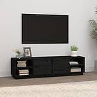 vidaXL Tv-bänk svart 156x40x40 cm massiv furu 814458