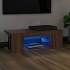 vidaXL TV-benk med LED-belysning brun ek 90x39x30 cm 822667