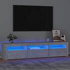 vidaXL TV-bænk med LED-belysning betonggrå 180x35x40 cm 3152757