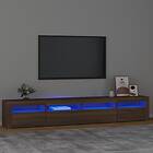 vidaXL Support TV med LED-belysning brun ek 240x35x40 cm 3152729