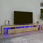 vidaXL TV-benk med LED-belysning sonoma ek 260x36,5x40 cm 3152820