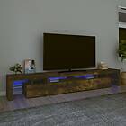 vidaXL Tv-bänk med LED-belysning rökfärgad ek 260x36,5x40 cm 3152783