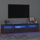 vidaXL Support TV med LED-belysning brun ek 195x35x40 cm 3152745