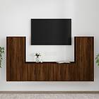vidaXL Tv-skåp 4 delar brun ek konstruerat trä 3188773
