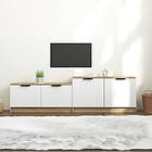 vidaXL Tv-bänk vit och sonoma-ek 158,5x36x45 cm konstruerat trä 811489