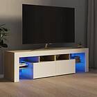 vidaXL TV-bænk med LED-belysning vit och sonoma-ek 140x36,5x40 cm 804369