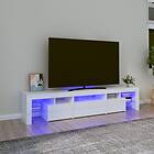 vidaXL TV-taso med LED-belysning Vit högglans 200x36,5x40 cm 3152814