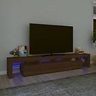 vidaXL Support TV med LED-belysning brun ek 230x36,5x40 cm 3152793