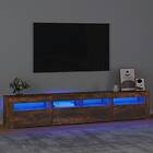 vidaXL TV-taso med LED-belysning rökfärgad ek 210x35x40 cm 3152735