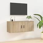 vidaXL Väggmonterad TV-taso sonoma-ek 100x34,5x40 cm 816635