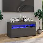 vidaXL TV-bænk med LED-belysning grå högglans 75x35x40 cm 804407