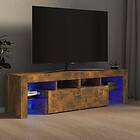 vidaXL Support TV med LED-belysning rökfägrad ek 140x36,5x40 cm 822641