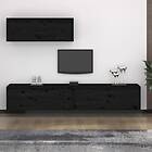 vidaXL TV Stand 3 st svart massiv furu 3100143