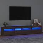 vidaXL Tv-bänk med LED-belysning brun ek 210x35x40 cm 3152737
