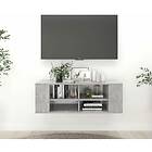 vidaXL Väggmonterad TV-bænk betonggrå 102x35x35 cm konstruerat trä 806242