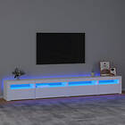 vidaXL Support TV med LED-belysning vit 270x35x40 cm 3152746