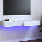 vidaXL TV-taso med LED-belysning vit högglans 120x35x15,5 cm 832869